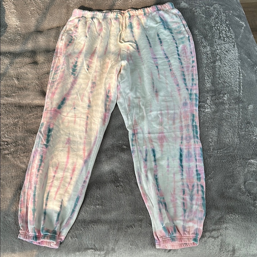 Pink white and blue jawstring women’s sweatpants